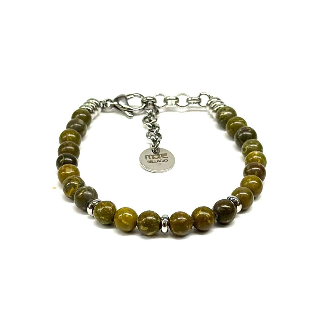Gemstone/Steel Pietre6 Olive Agate