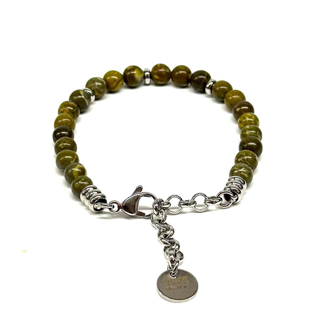 Gemstone/Steel Pietre6 Olive Agate - Image 2