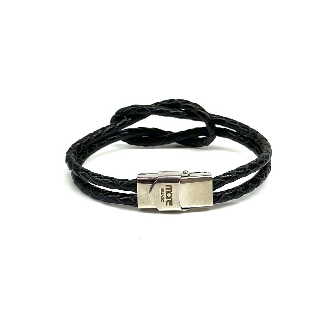 Leather Bracelet Infinito Black - Image 2