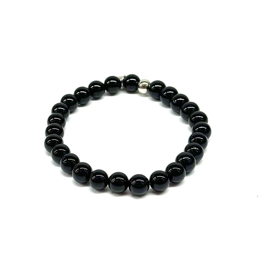 Gemstone/Steel Pietre8 Bracelet Black Agate - Image 2