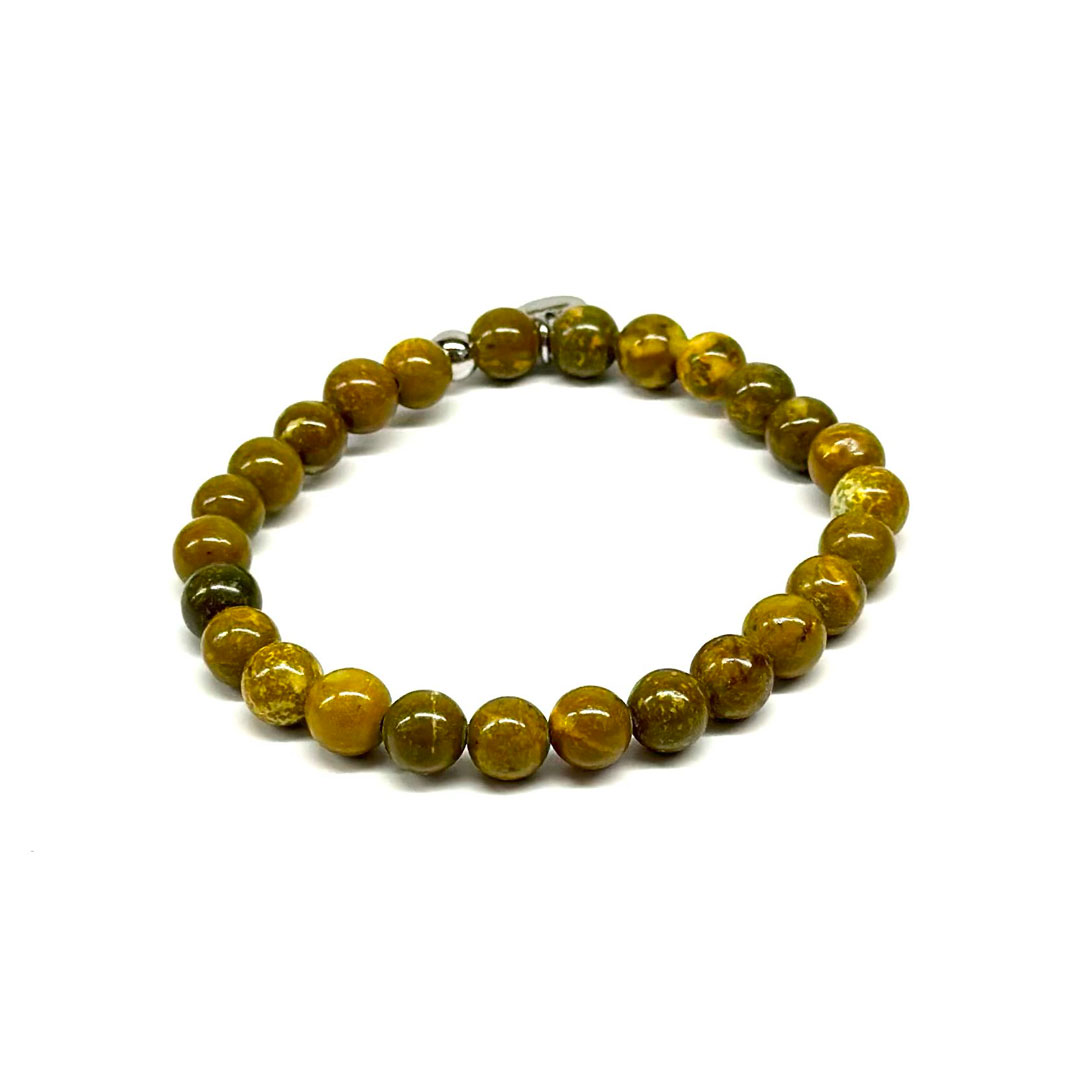 Gemstone/Steel Pietre8 Bracelet Olive Opal - Image 2