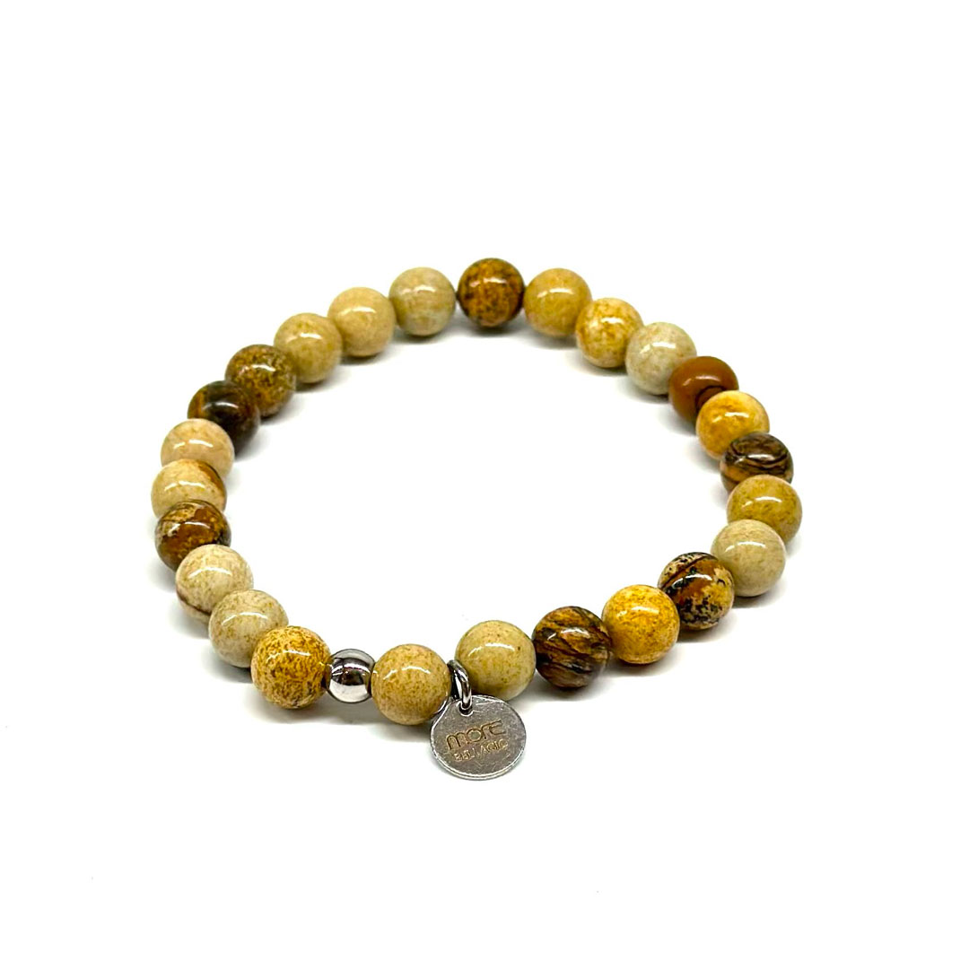 Gemstone/Steel Pietre8 Bracelet Landscape Jasper