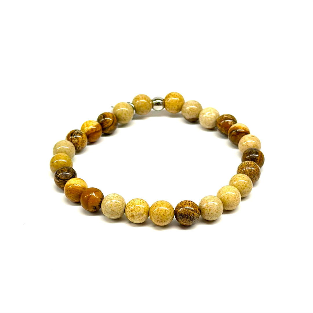 Gemstone/Steel Pietre8 Bracelet Landscape Jasper - Image 2