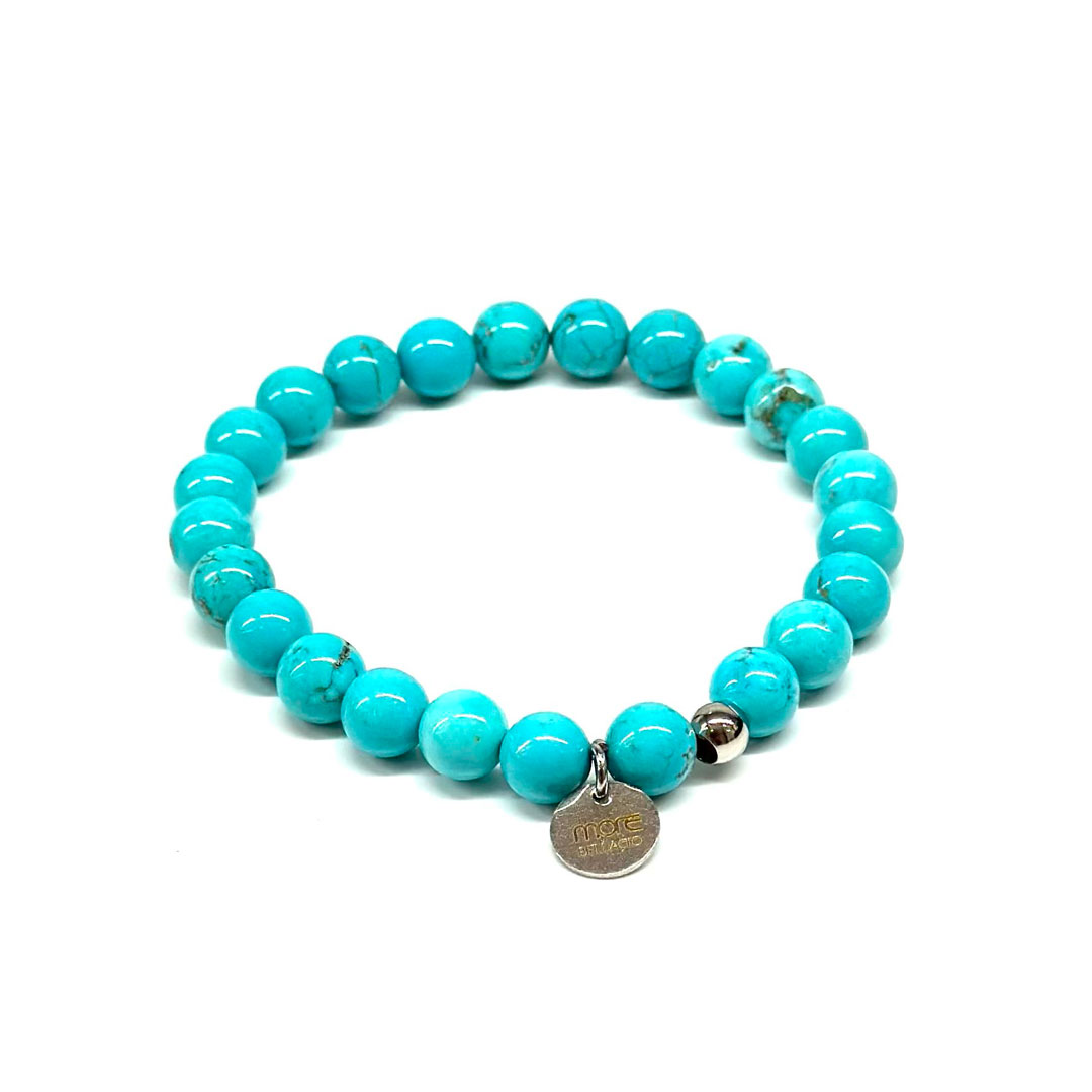Gemstone/Steel Pietre8 Bracelet Howlite Turquoise