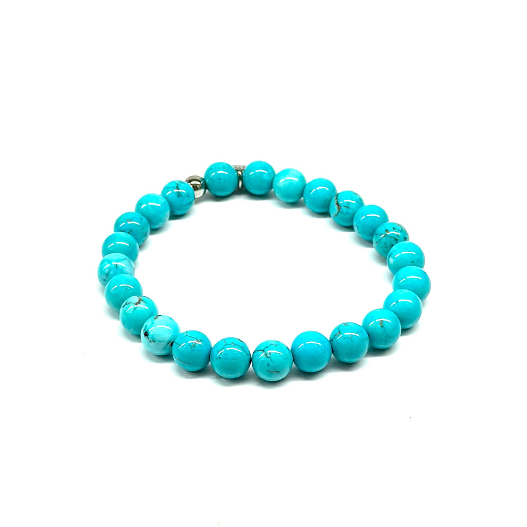 Gemstone/Steel Pietre8 Bracelet Howlite Turquoise - Image 2