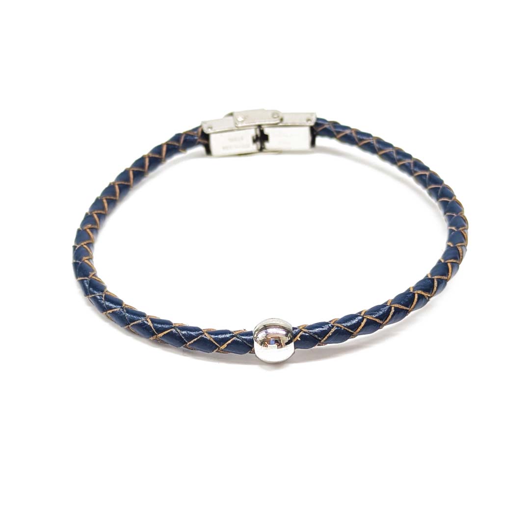 Lago Bolla Leather Bracelet BLue