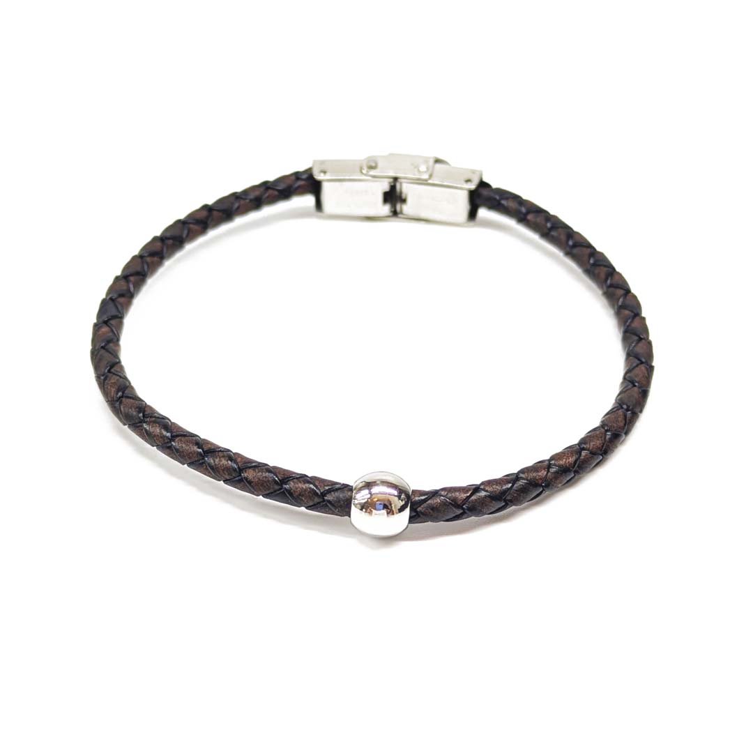 Lago Bolla Leather Bracelet Brown