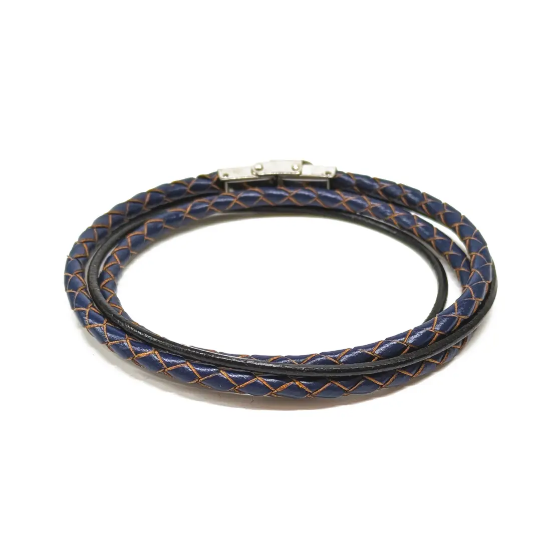 Leather Bracelet Dongo Blue