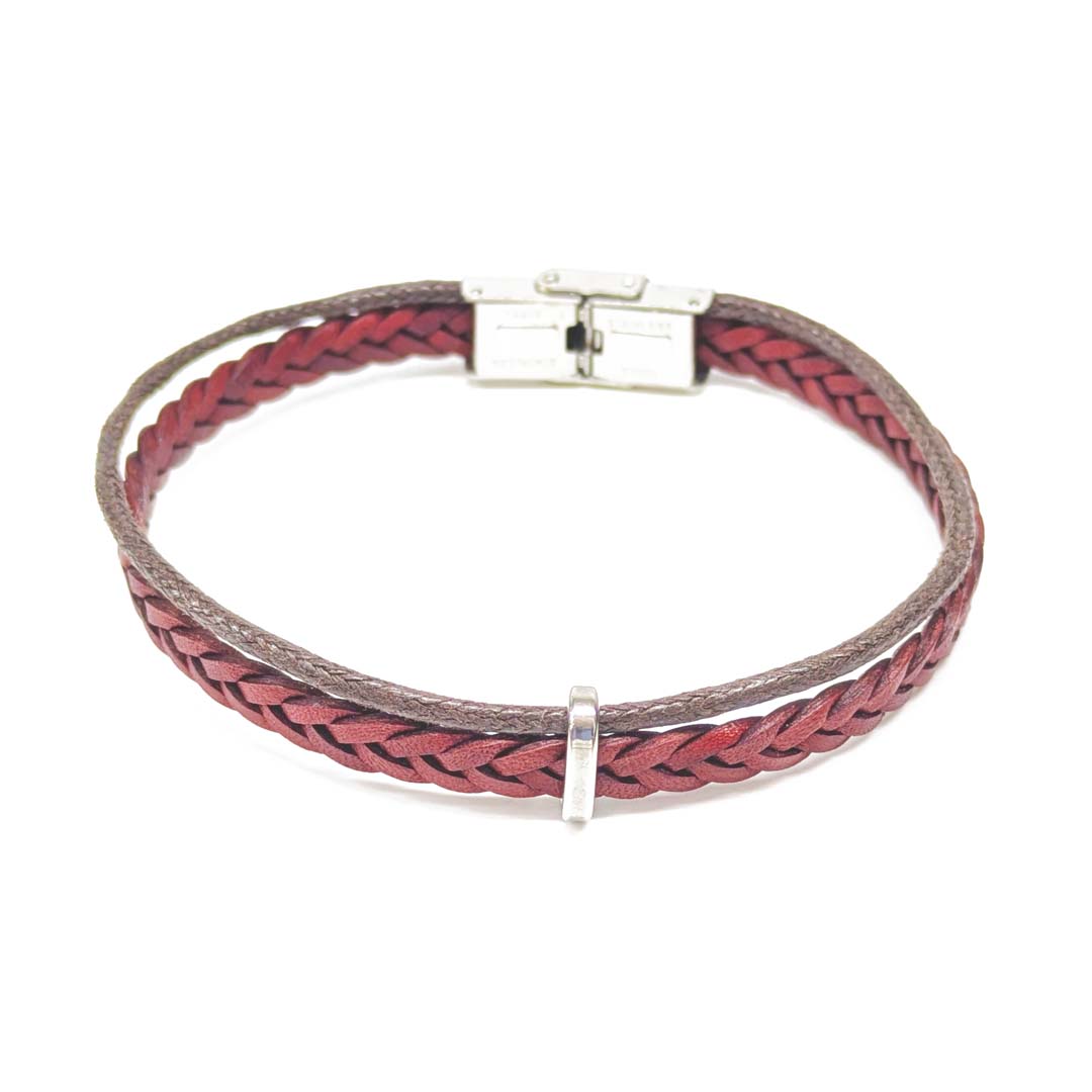 Villa Fontanella Leather Bracelet Red