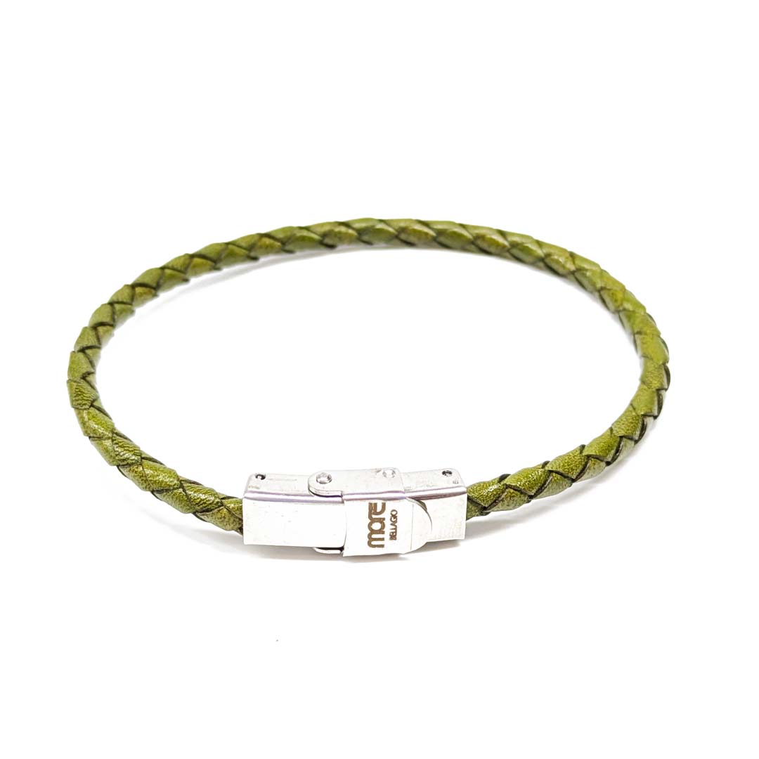 Lago Leather Bracelet Olive Green - Image 2