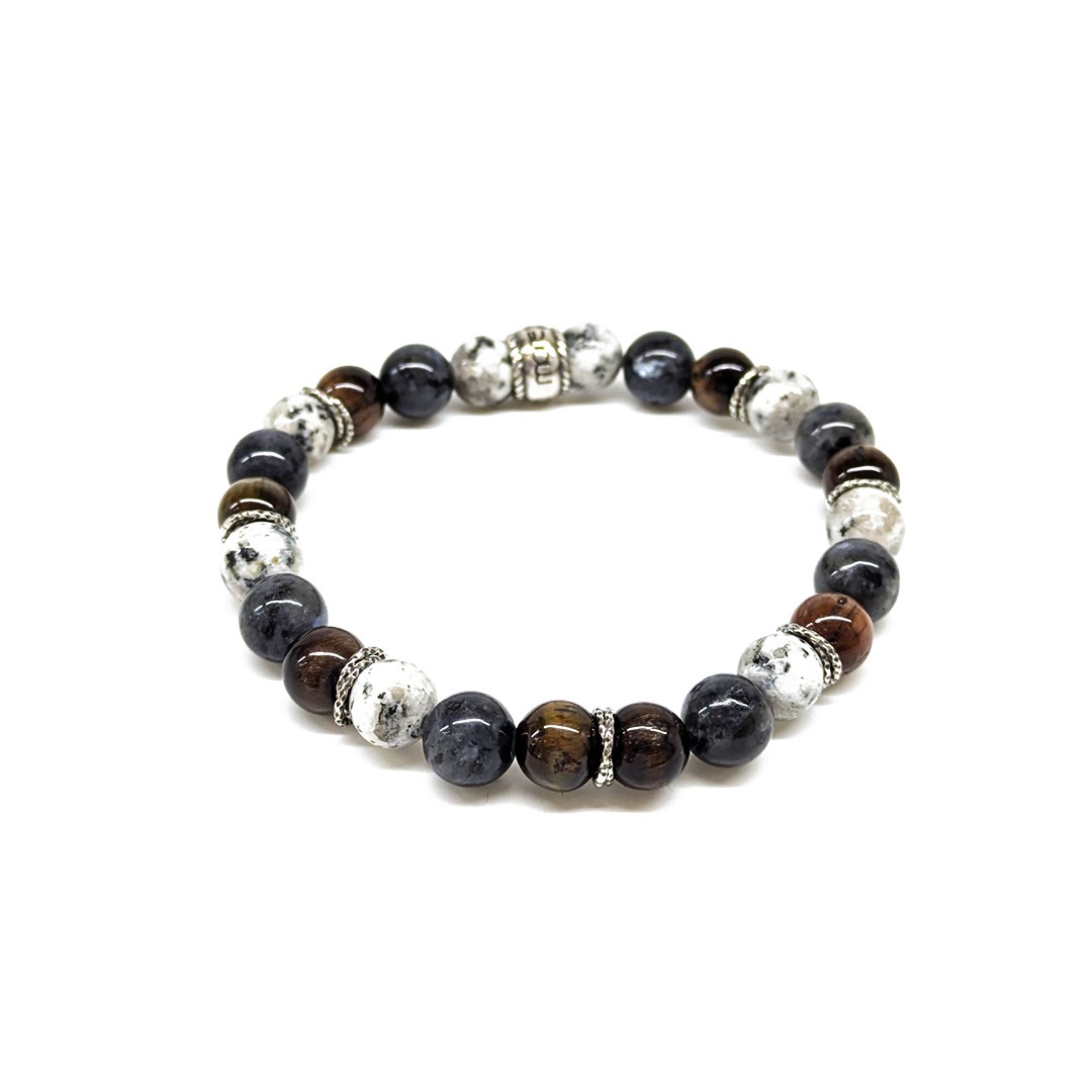 Gemstones/Aged Silver Bracelet Big Chic Ybris - Image 2