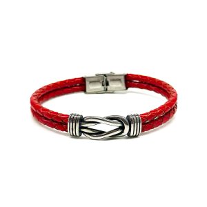 Villa Erba Leather Bracelet Red