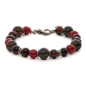 Gemstones/Aged Silver Bracelet Bull Diablo